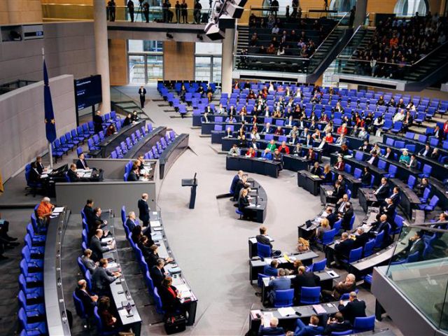 Das deutsche Parlament: der Bundestag.  