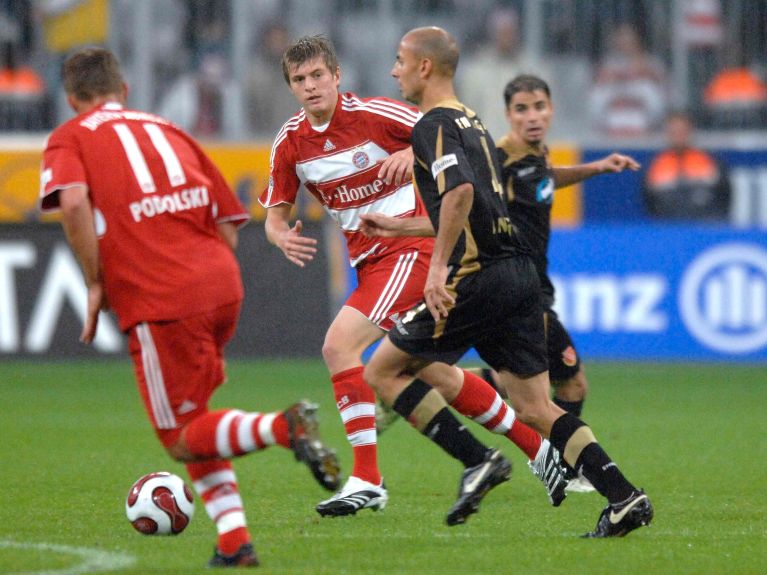 Toni Kroos bei seinem Debüt 2007 bei Bayern München