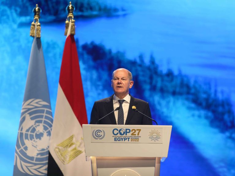 Le chancelier allemand Scholz à la COP27 en novembre 2022