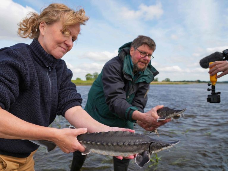 Umweltministerin Steffi Lemke und Nationalparksleiter Dirk Treichel