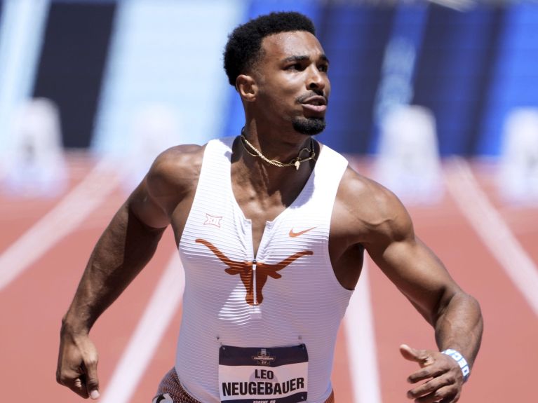 German decathlete Leo Neugebauer trains in Texas.