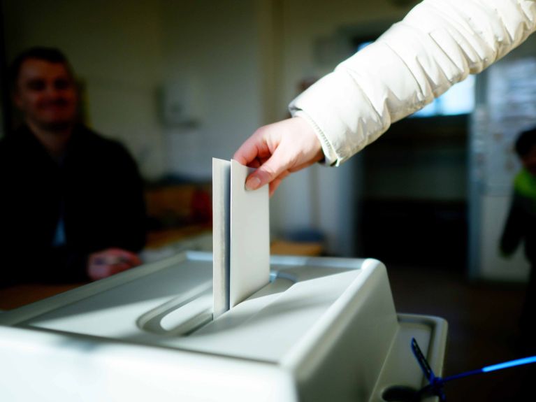 Polling station for the 2025 Bundestag election 