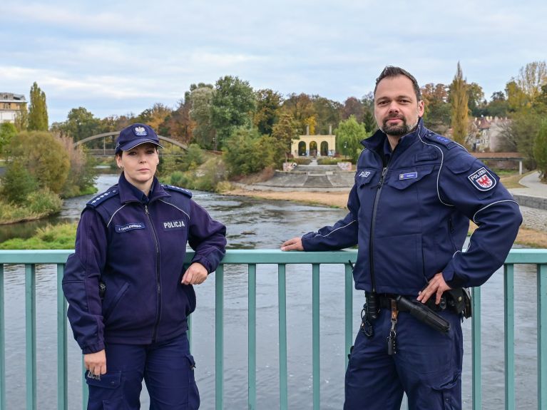 Gemeinsame Streife des GPT in Guben/Gubin