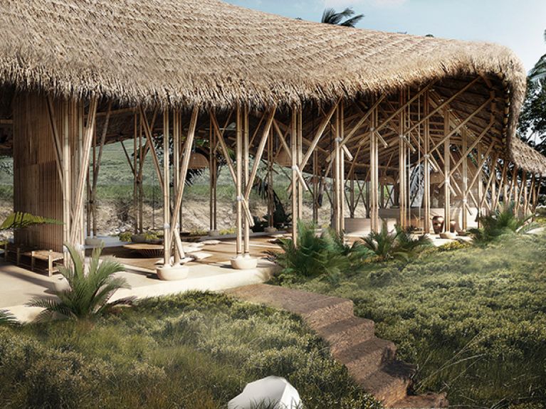 Design for a women’s project: kitchen under a bamboo roof Design for a women’s project: kitchen under a bamboo roof