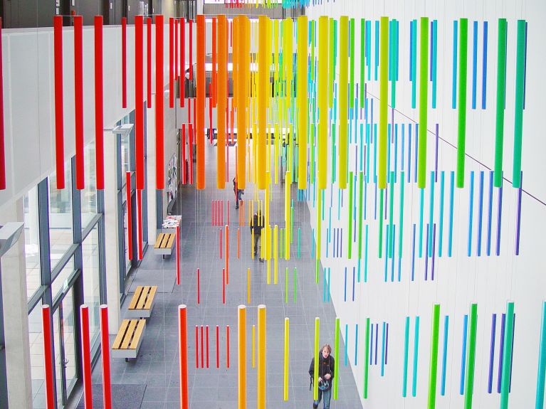 El vestíbulo del nuevo edificio de la Facultad de Química de la Universidad Técnica de Dresde