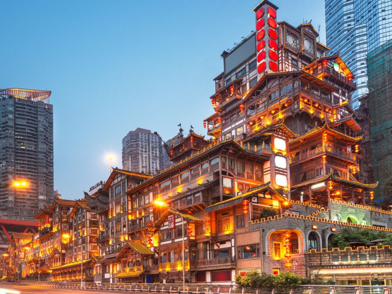 重庆的城市景观独具特色。  重庆的城市景观独具特色。