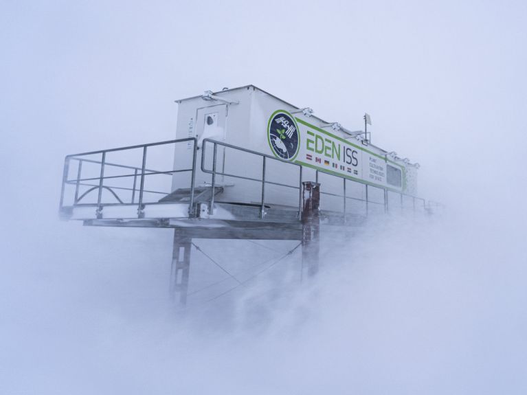 The EDEN ISS greenhouse in the Antarctic. The EDEN ISS greenhouse in the Antarctic.