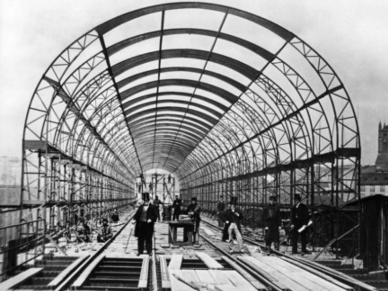 A cast-iron bridge built in the nineteenth century A cast-iron bridge built in the nineteenth century