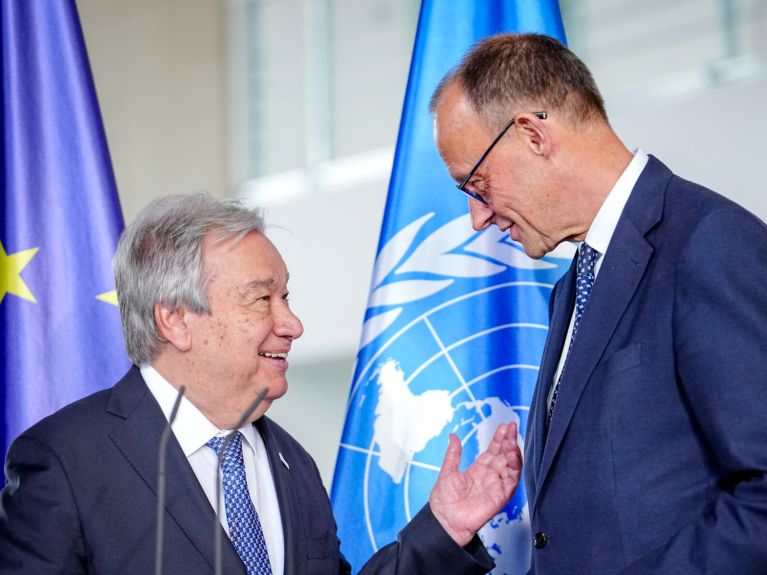 UN-Generalsekretär António Guterres und Bundeskanzler Friedrich Merz   UN-Generalsekretär António Guterres und Bundeskanzler Friedrich Merz