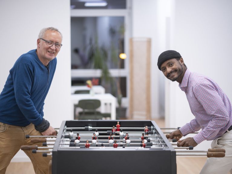 Trust and guidance: Volker Kaltschnee provided support for Faris when he arrived in Germany. Trust and guidance: Volker Kaltschnee provided support for Faris when he arrived in Germany.