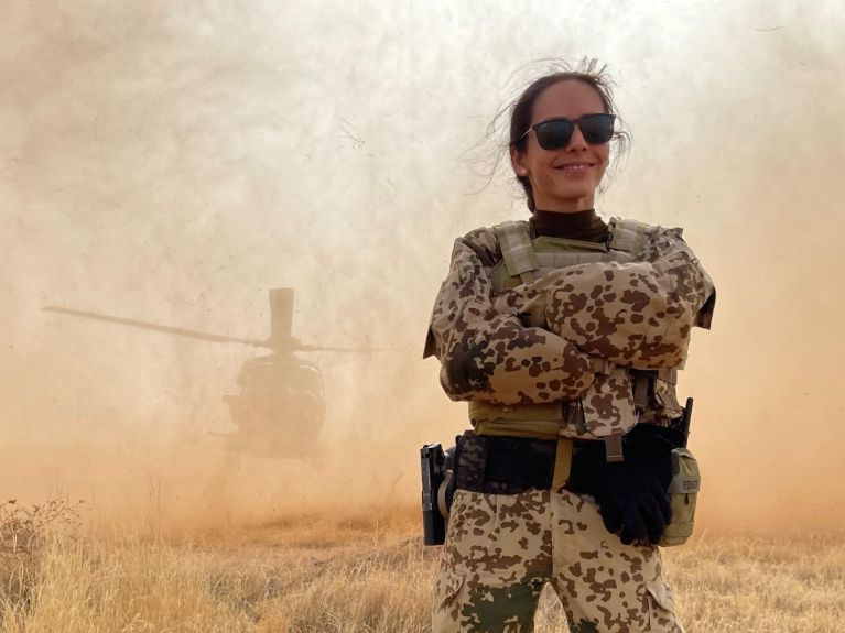 Army doctor Alexandra Dejonckheere in Mali.  Army doctor Alexandra Dejonckheere in Mali.