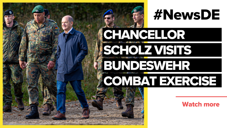 Chancellor Scholz visits Bundeswehr combat exercise